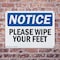 Signmission Please Wipe Your Feet, 14 in W x Rectangle, Plastic OS-2PACK-NS-P-1014-L-16375 - alternate 7